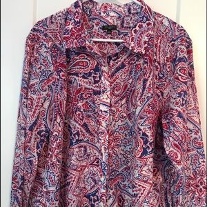 Talbots LS Paisley Top 2X